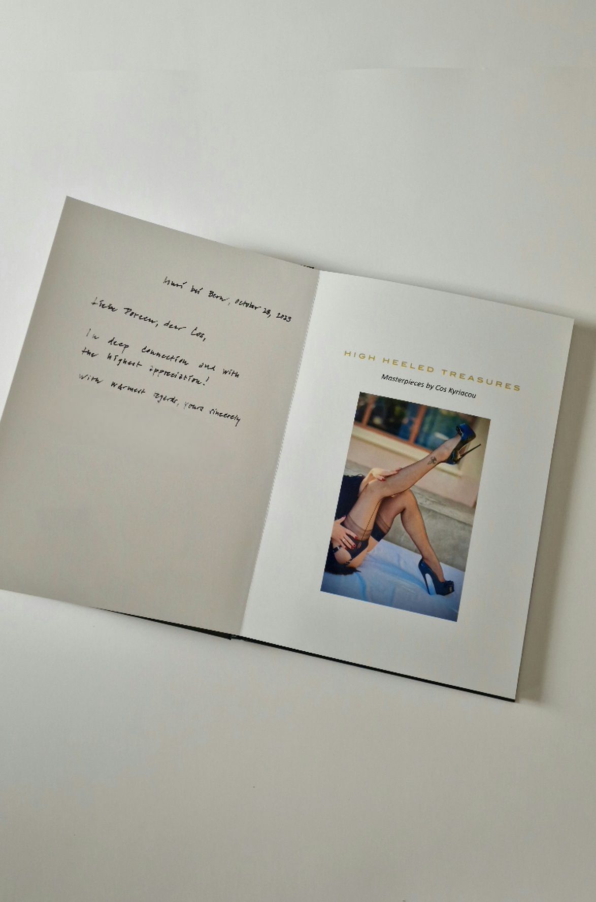 Personal handwritten note in the High Heeled Treasures book